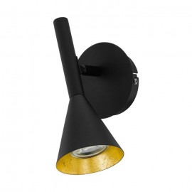 Eglo-Cortaderas Black Steel with Inner Shade Gold leaf Wall Light With Step Dimming Feature